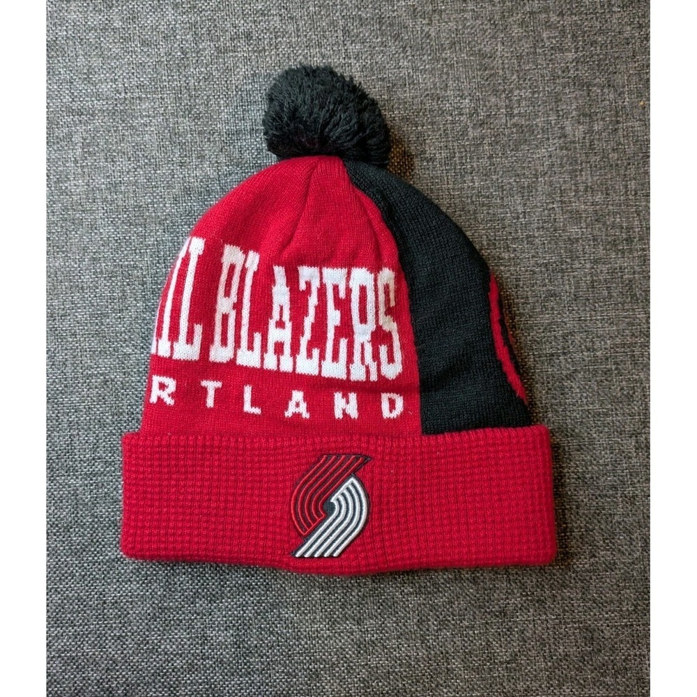 Portland Trail Blazers Youth Beanie Hat  OSFM Red NBA Pom Knit Logo Basketball